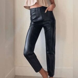 Aritzia Wilfred “The Rebel” Women's Vegan Leather Pant in Black size 8